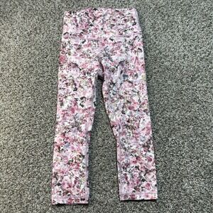 Lululemon Women's Small Floral Print Cropped Leggings Yoga Athletic Pants
